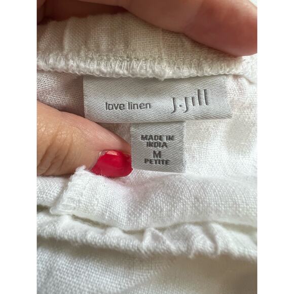 J. Jill Love Linen Women's Elastic Waist Wide-Leg Linen Palazzo Pants White MP - Picture 7 of 10